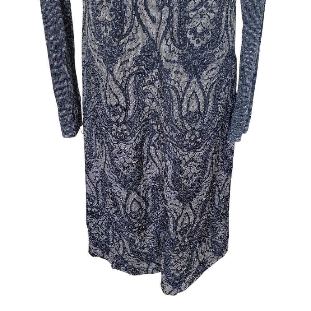 Vocal Grey Jeweled Print Duster Kimono 50"Long Women's Size L - Picture 8 of 8